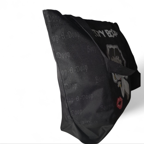 Betty Boop Black Canvas Tote Handbag W/ Attached Coin Pouch " Boop-Oop-A-Doop" - Picture 7 of 12